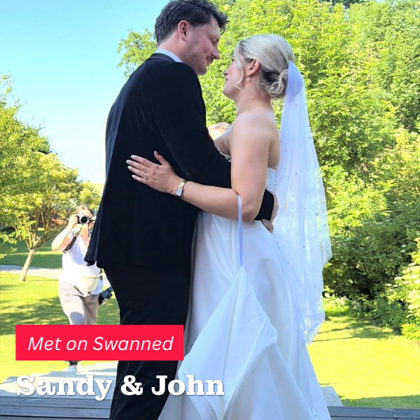 Sandy & John, who met on Swanned